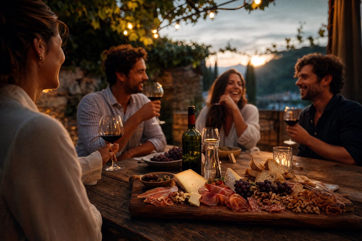 Soirée dégustation en terrasse au coucher du soleil